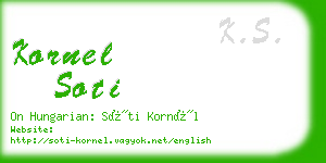 kornel soti business card